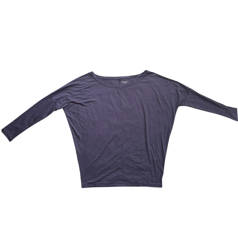 Athleta Essence Dolman Top Wmns Medium Gray Purple Long Sleeve Oversized 599628